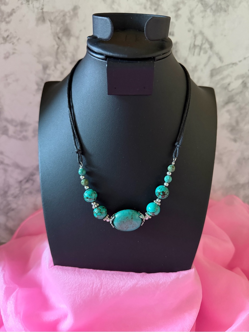 Turquoise Bead Statement Necklace - Women Jewelry